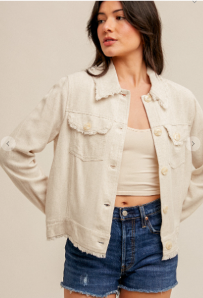 Frayed Edge Button Jacket