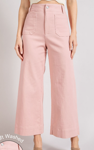 Soft Wide-Leg Ankle Pant Pink