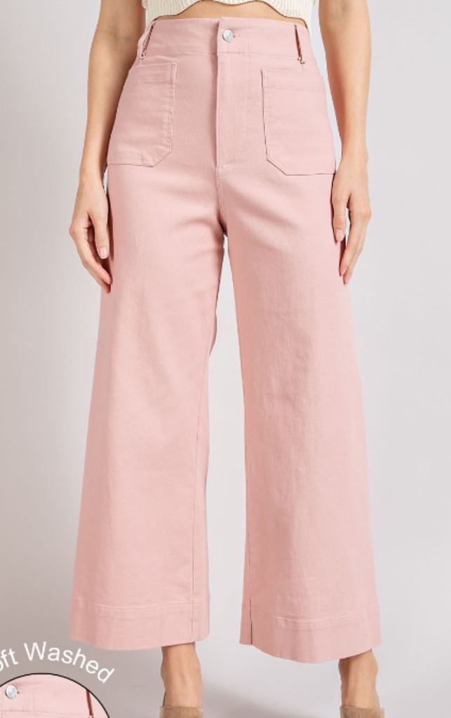 Soft Wide-Leg Ankle Pant Pink