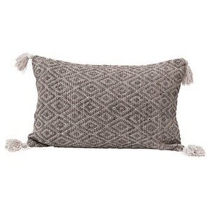 Brown Pattern Cotton Lumbar Pillow