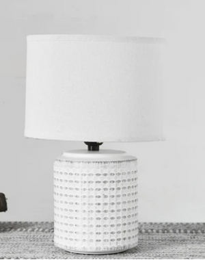 White Lines Ceramic Table Lamp