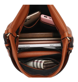 Cognac Shoulder Bag & Wallet