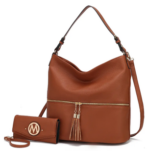 Cognac Shoulder Bag & Wallet