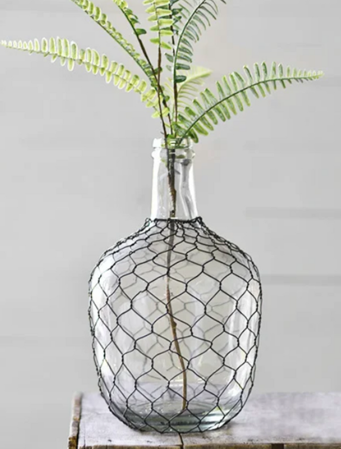 Wire Wrapped Bottle Vase