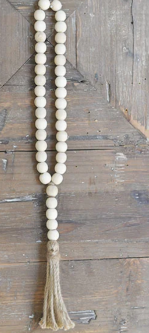 Natural Finish Wood Bead Loop