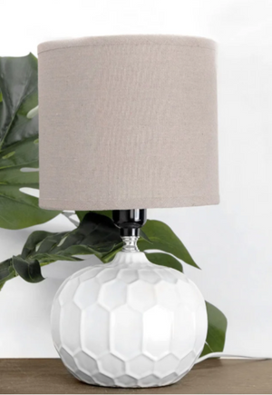 White Honeycomb Table Lamp
