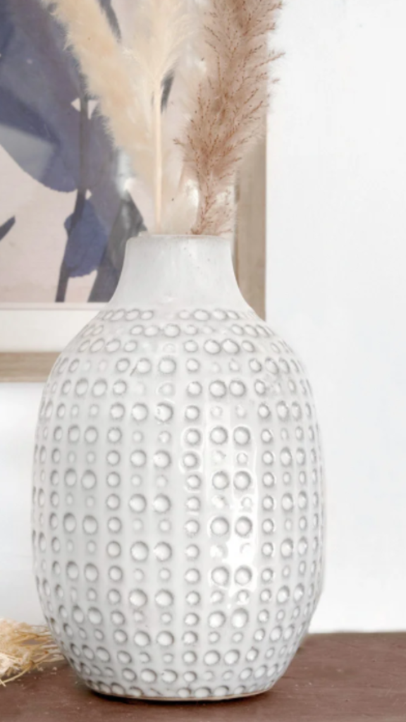 White Dot Pattern Vase