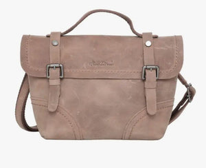 Brown Leather Buckle Mini Tote