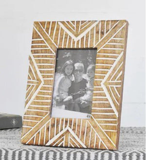 4x6" Wood Arrow Pattern Picture Frame