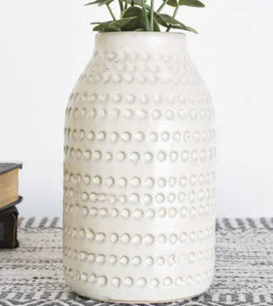 Dot Pattern Ceramic Vase
