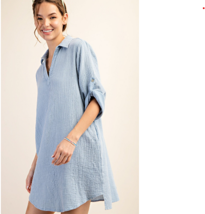 Soft Blue Gauze Dress