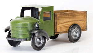 Green Truck with Wood Bed