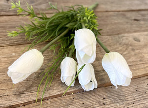 White Tulip Grass Bunch