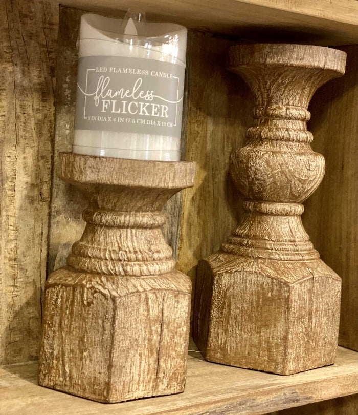 Antique Brown Pillar Candle Holder