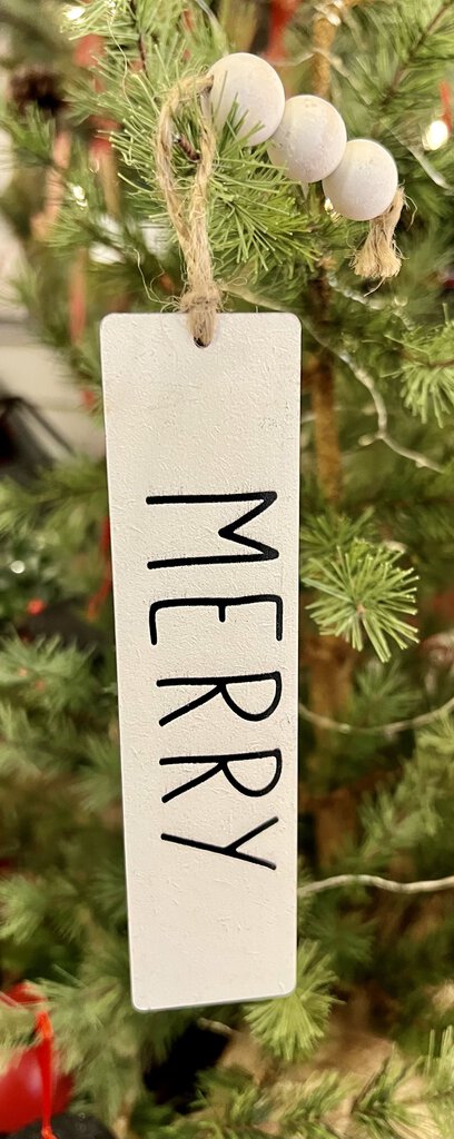 Black & White Merry Ornament