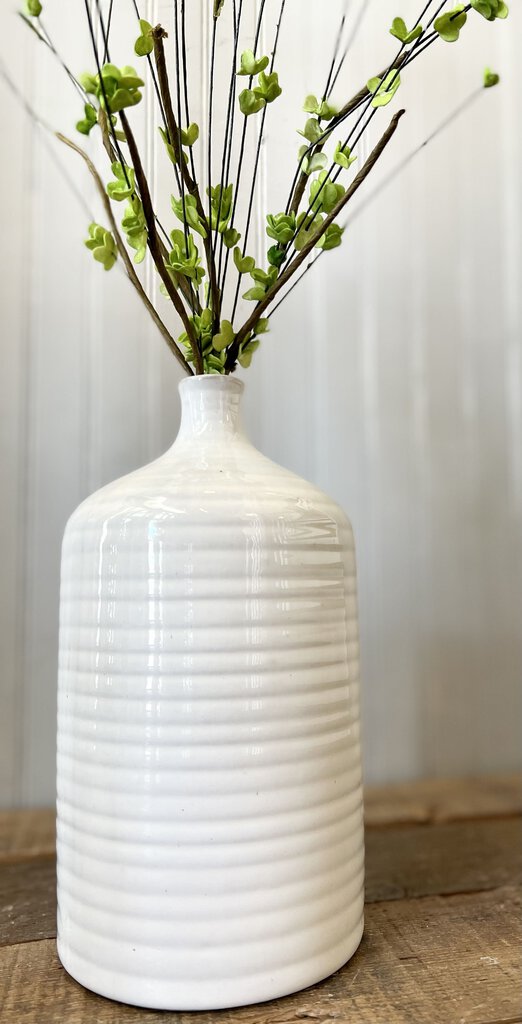 White Lines Ceramic Vase