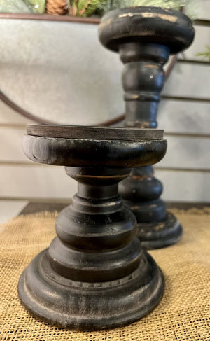 Black Pillar Candle Holder