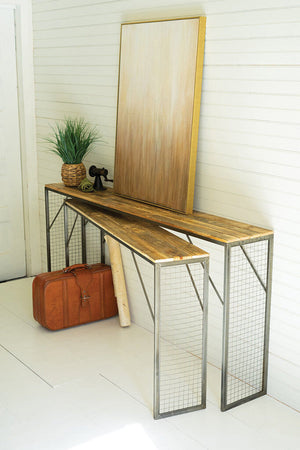 Recycled Wood & Metal Console Tables