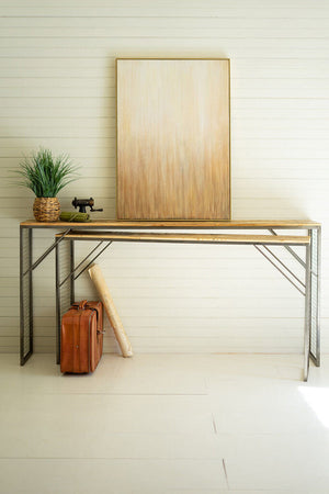 Recycled Wood & Metal Console Tables