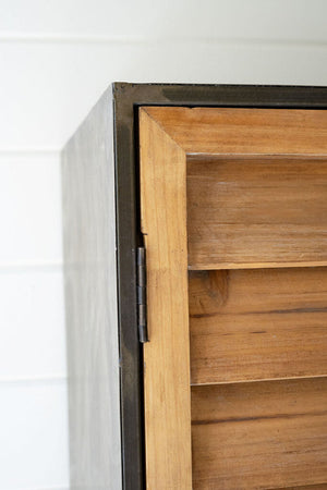 Wood and Metal Storage Cabinet