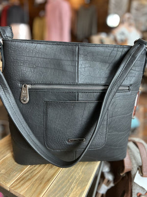 Black Leather & Cowhide Shoulder Bag