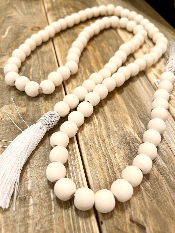 48" White Bead Garland