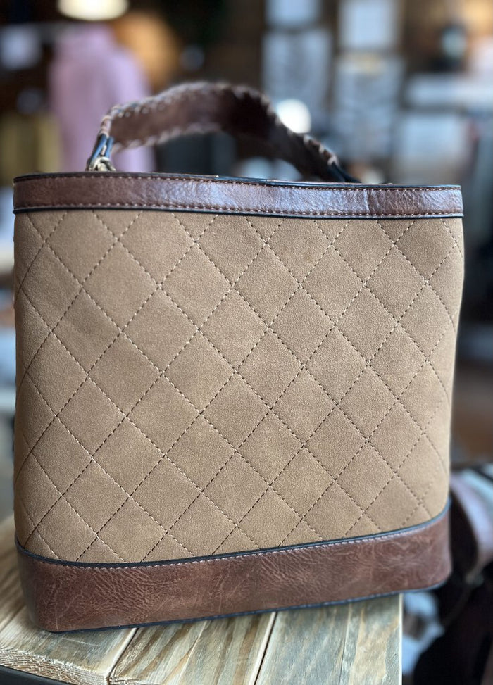 Brown Quilted Satchel