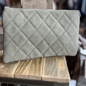 Light Olive Quilted Crossbody