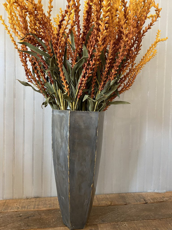 Tall Galvanized Metal Vase