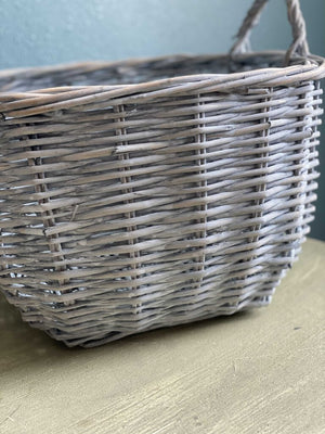 White Wicker Square Basket