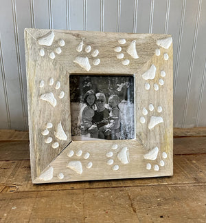 Paw Print Wood Photo Frame